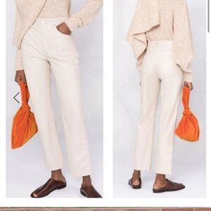 NWOT Nanushka Vinni Faux Leather Straight-leg Trousers XS